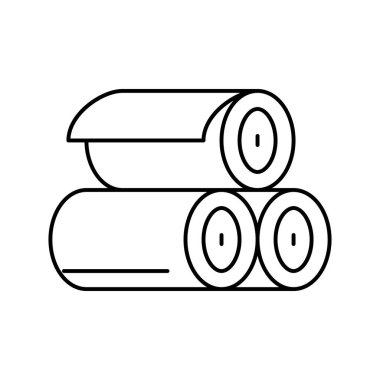 Tekstil çizgisi ikon vektör çizimi ruloları