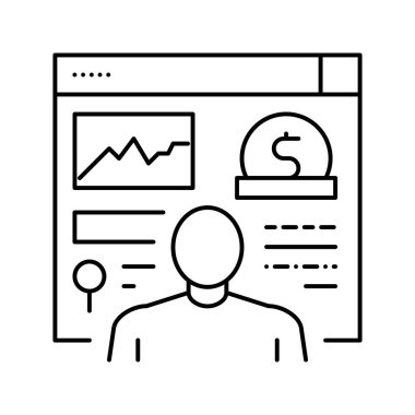 analiz iş planı çizgisi simgesi çizimi