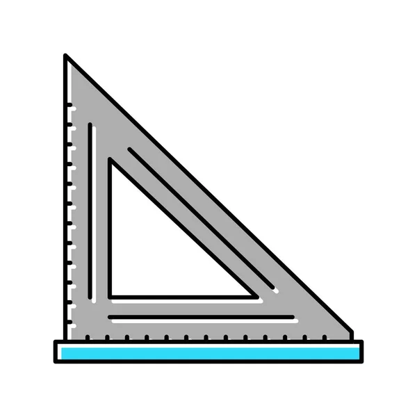 Lay-out vierkante timmerman gereedschap kleur pictogram vector illustratie — Stockvector