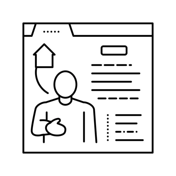 Makelaar diensten lijn pictogram vector illustratie — Stockvector
