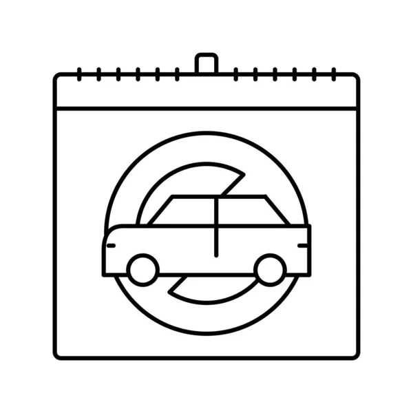 Wereld auto-vrije dag lijn pictogram vector illustratie — Stockvector