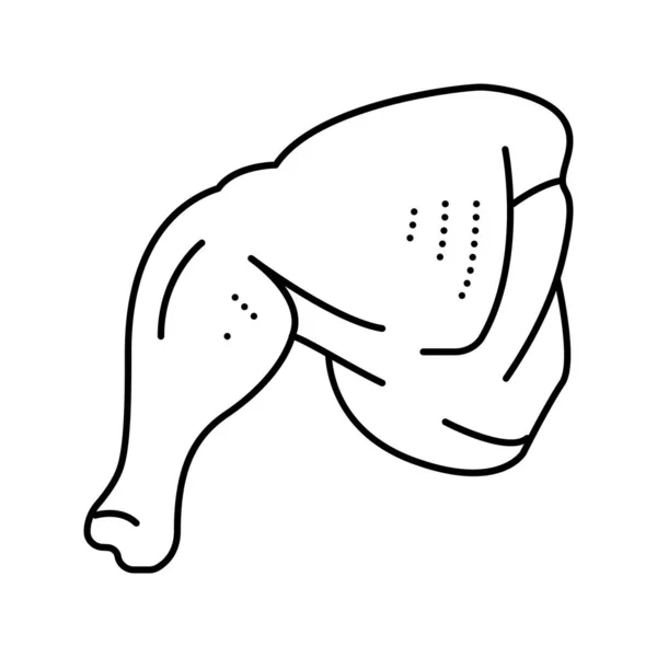 Ganzes Bein Chicken Line Icon Vektor Illustration — Stockvektor