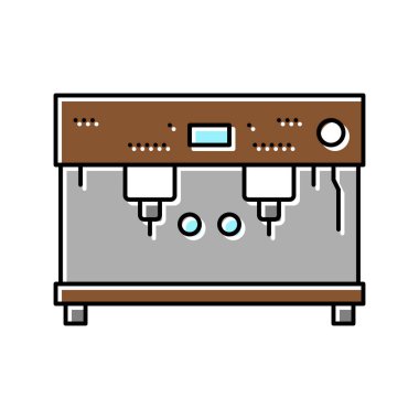 profesyonel kahve makinesi renk vektör illüstrasyonu