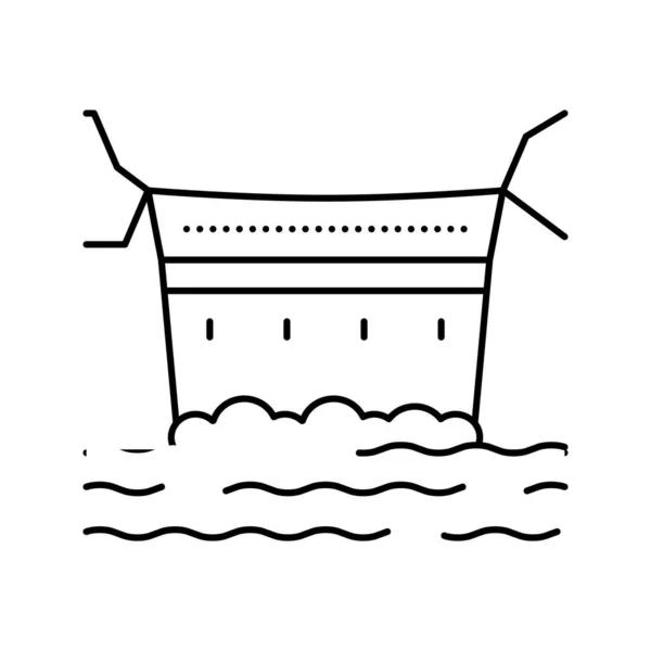 Represa concreto linha ícone vetor ilustração — Vetor de Stock