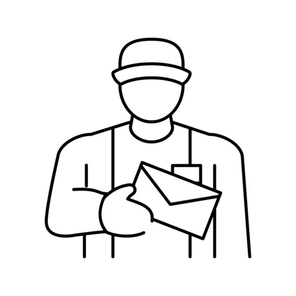 Векторная иллюстрация значка почтового работника — стоковый вектор