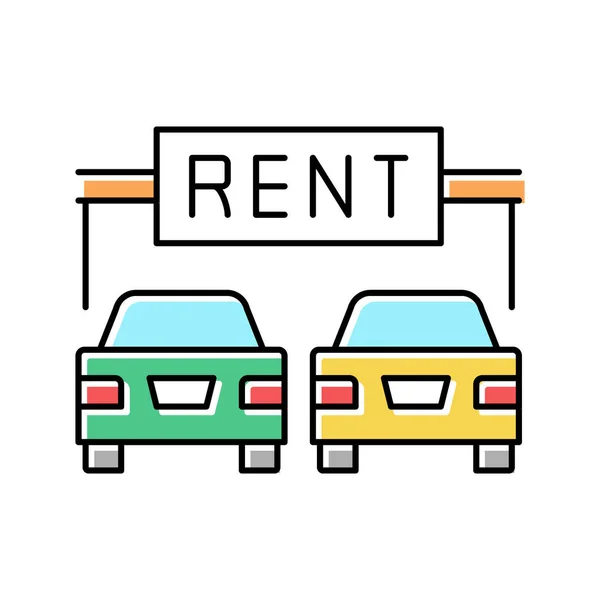 Rent car motel szolgáltatás színe ikon vektor illusztráció — Stock Vector