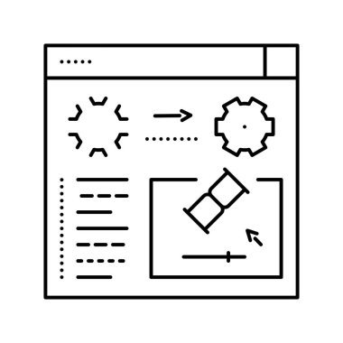 3d sunum satırı ikon vektör çizimi
