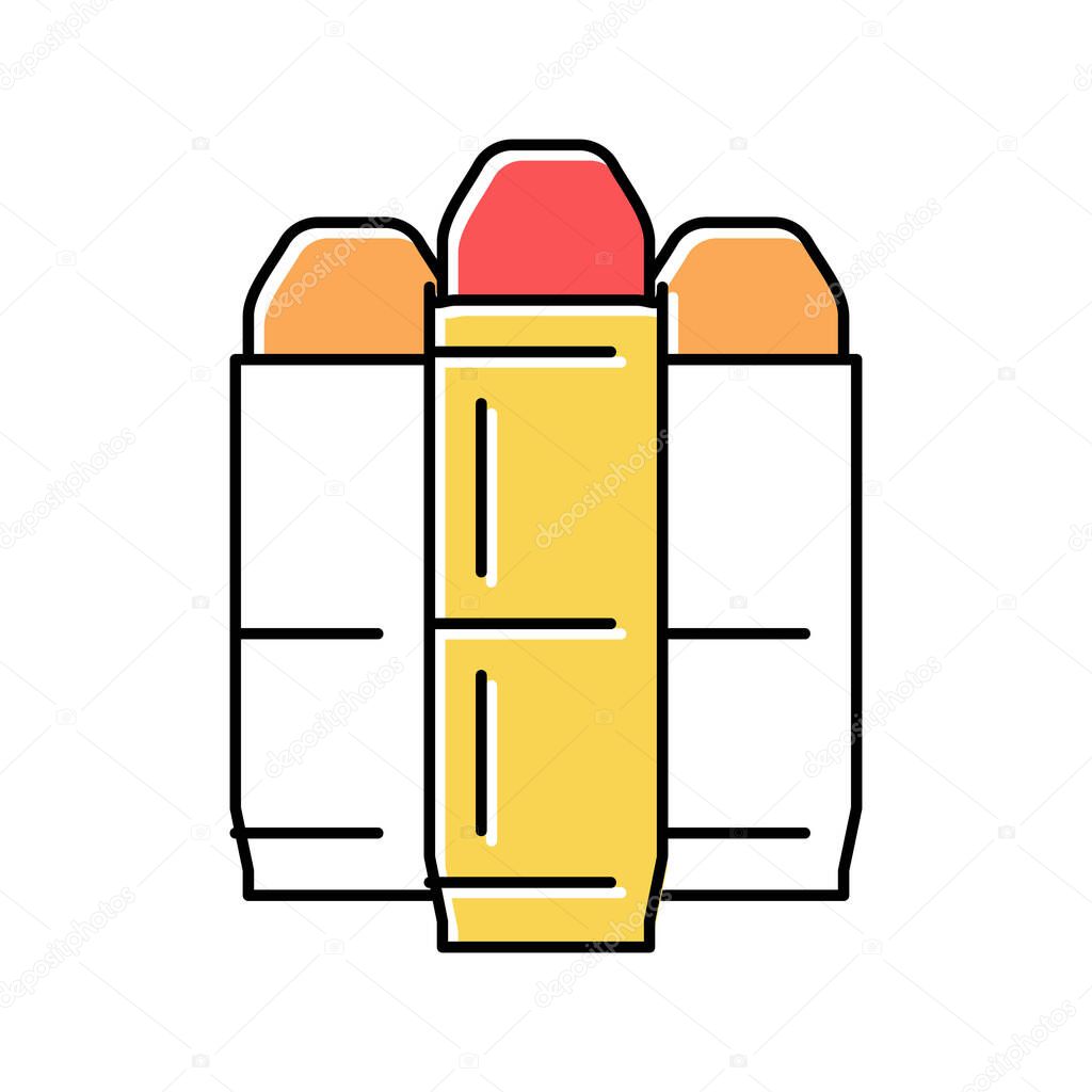 semi wad cutter or blank cartridges color icon vector illustration