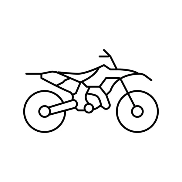 Dirtbike motorfiets lijn pictogram vector illustratie — Stockvector