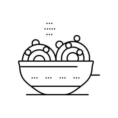 Bezelye çizgisi ikon vektör illüstrasyonlu yiyecek