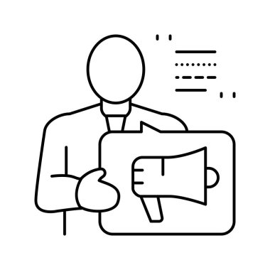 danışman hukuk çizgisi ikon vektör illüstrasyonu