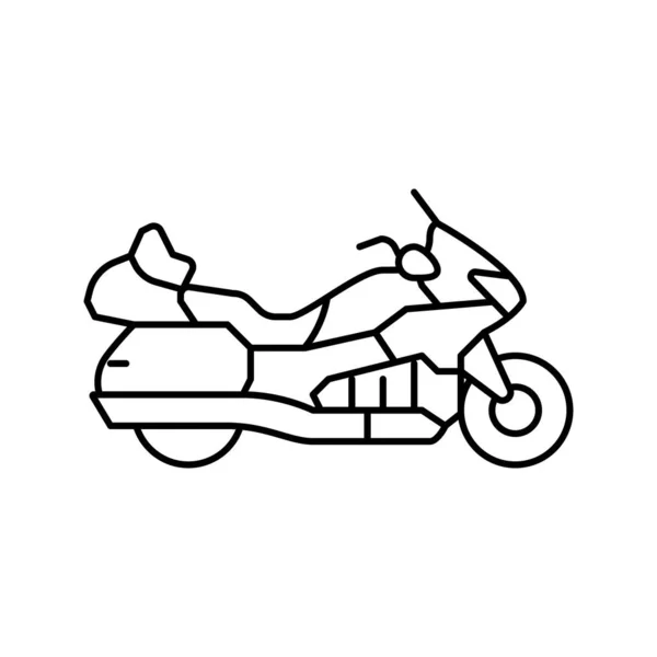 Touring Motorrad Linie Icon Vektor Illustration — Stockvektor