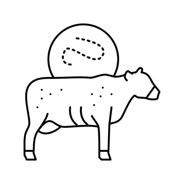 Ántrax vaca línea icono vector ilustración — Archivo Imágenes Vectoriales