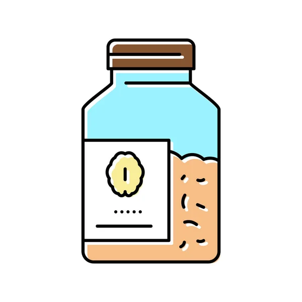 Bottle oat cereal color icon vector illustration — Stock Vector