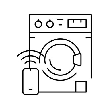 yıkama uzaktan kontrol çizgisi ikon vektör resimlemesi