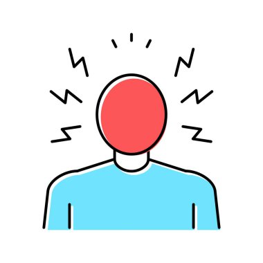 öfke psikolojik sorunları renk vektör illüstrasyonu