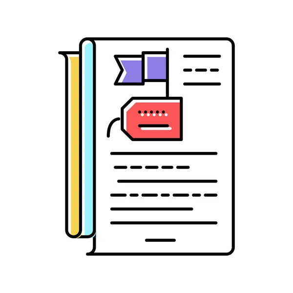 Storytelling reputación gestión color icono vector ilustración — Vector de stock