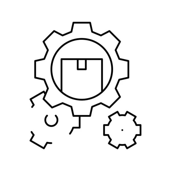 Illustration vectorielle d'icône de ligne de mécanisme de fonctionnement — Image vectorielle