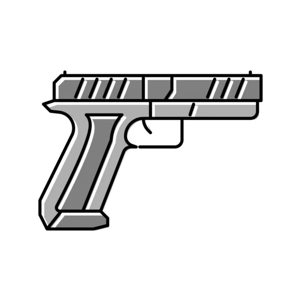 Centerfire pistole farbe symbol vektor illustration — Stockvektor