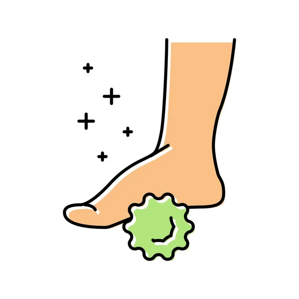 Masáž ploché nohy barva ikona vektor ilustrace — Stockový vektor