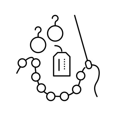 Ev yapımı mücevher çizgisi ikonu vektörü izole edilmiş illüstrasyon