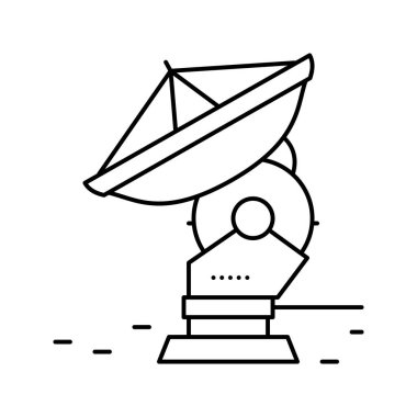 anten radar planetaryum çizgisi ikon vektör çizimi