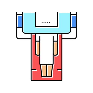 CT taraması radyoloji renk ikonu vektör çizimi