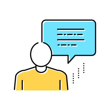 İnsan konuşan renk ikonu vektör illüstrasyonu