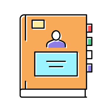 öğrenci defteri renk ikonu vektör çizimi