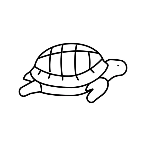 Schildpad huisdier lijn pictogram vector illustratie — Stockvector