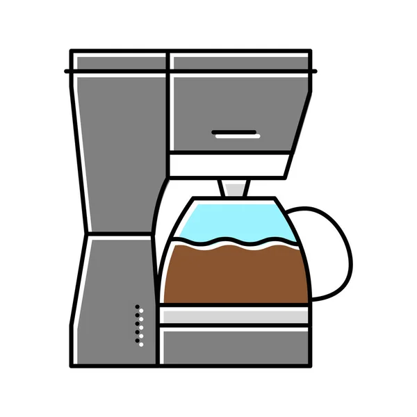 Hersteller Kaffee elektronisches Gerät Farbe Symbol Vektor Illustration — Stockvektor
