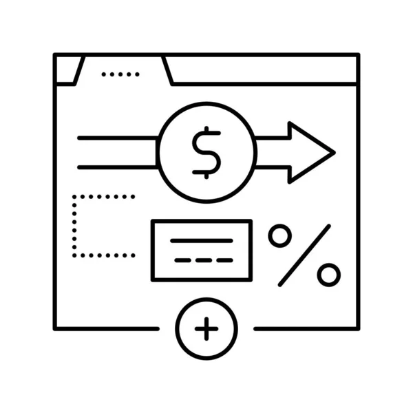 Commission money line icon vector illustration — Stock Vector