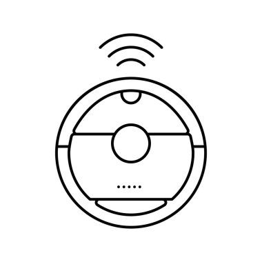 Robotik aşı temizleyici çizgi ikon vektör çizimi