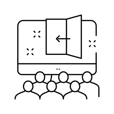 Sanal kaçış odası çocukları parti çizgisi vektör çizimi