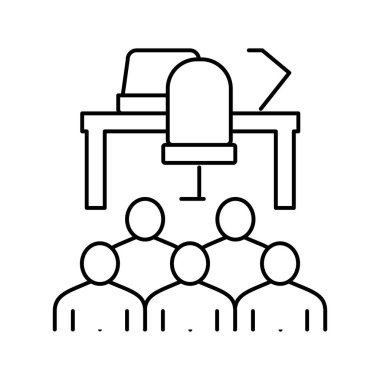 çalışma alanı meslektaşları çizgi vektör illüstrasyonu