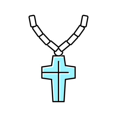 zincir mücevher rengi ikon vektör çizimi