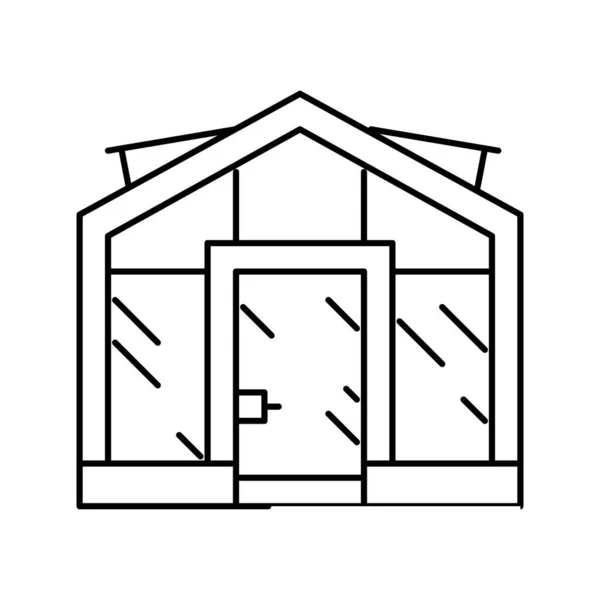 Imagem de vetor de ícone de linha de estufa de vidro — Vetor de Stock