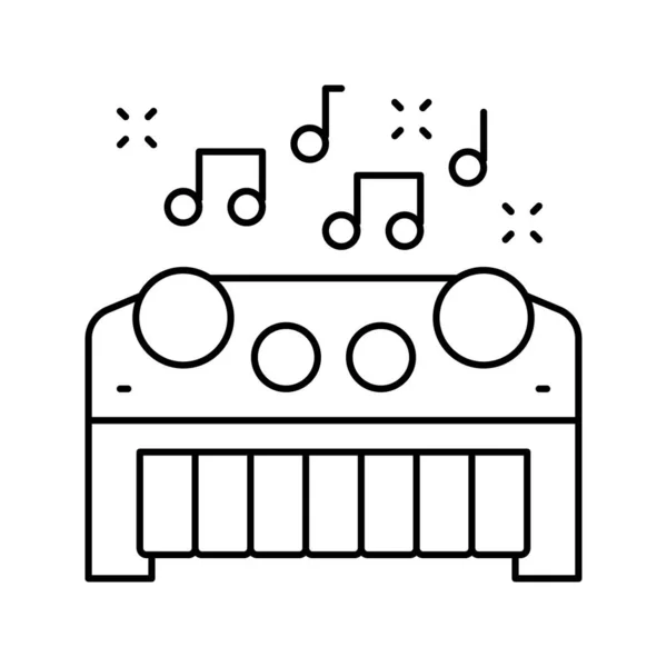 Linea musicale giocattoli icona vettoriale illustrazione — Vettoriale Stock