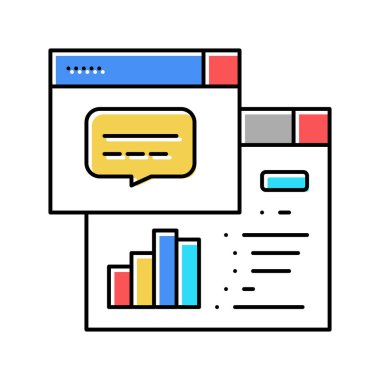 görevler hiyerarşi dijital işlem renk vektör illüstrasyonu