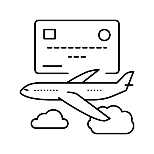 Illustrazione vettoriale dell'icona della linea della carta da viaggio — Vettoriale Stock