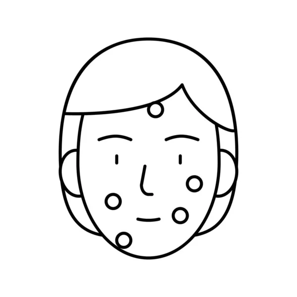 Gesicht Akne Linie Symbol Vektor schwarz Illustration — Stockvektor