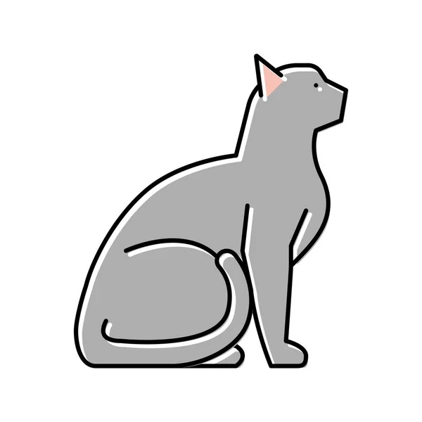 Kočka pet barva ikona vektor ilustrace — Stockový vektor