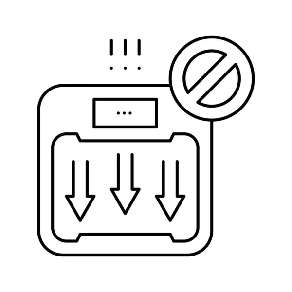 원인을 알 수없는 체중 감량 간염 선 아이콘 벡터 일러스트 — 스톡 벡터