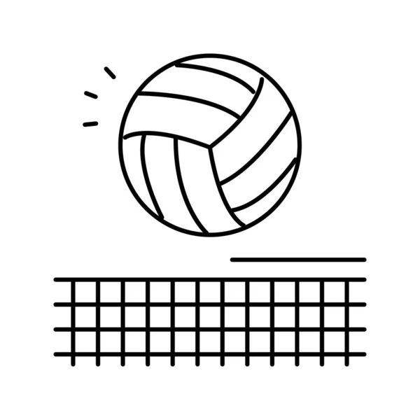 Volleyball Sport Spiel Linie Symbol Vektor Illustration — Stockvektor