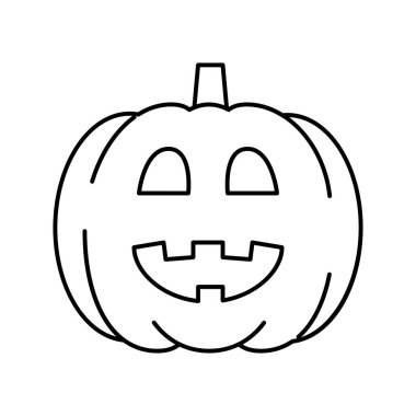 balkabağı cadılar bayramı çizgisi ikon vektör çizimi