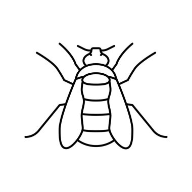 yaban arısı böcek çizgisi ikon vektör çizimi