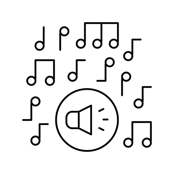 Musique classique mélodie ligne icône vectoriel illustration — Image vectorielle