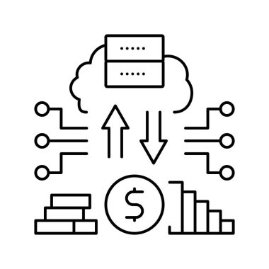 regtech elektronik ekipman hattı ikon vektör çizimi
