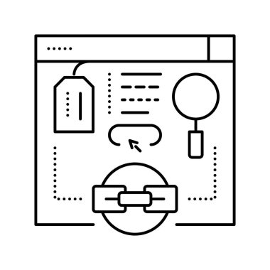 İlgili site satırı simgesi vektör çiziminden bağlantılar