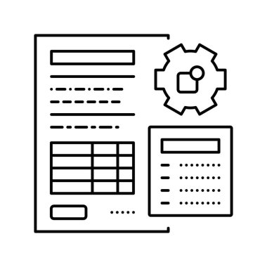 muhasebe erp finans işgal hattı ikon vektör illüstrasyonu